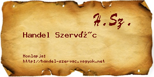 Handel Szervác névjegykártya